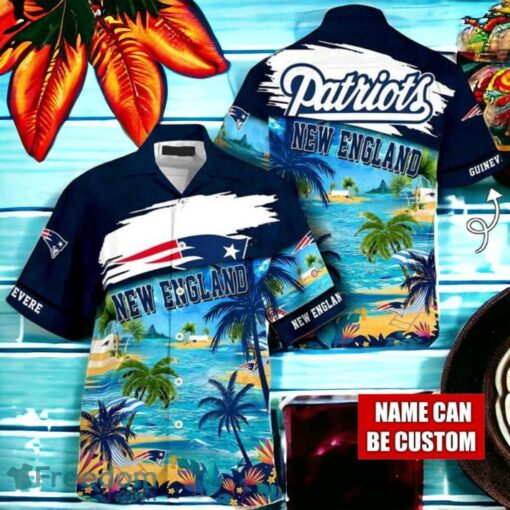 NFL New England Patriots Logo Fans Love Custom Your Name Hawaiian Shirt Full Over Print Product Photo 1