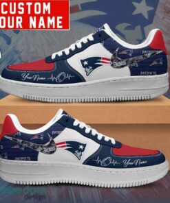 NFL New England Patriots Personalized Name AF1 Air Force Sneakers For Men Women