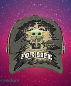 NFL New Orleans Saints Logo Design Baby Yoda For Life Gifts For Fans Full Over Print Cap