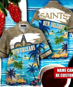 NFL New Orleans Saints Logo Fans Love Custom Your Name Hawaiian Shirt Full Over Print