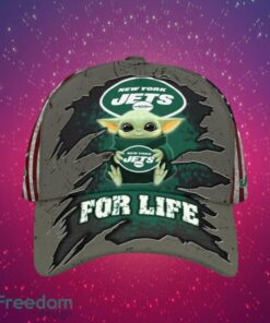 NFL New York Jets Logo Design Baby Yoda For Life Gifts For Fans Full Over Print Cap