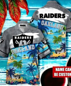 NFL Oakland Raiders Logo Fans Love Custom Your Name Hawaiian Shirt Full Over Print