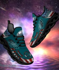 NFL Philadelphia Eagles Design Logo & America Flag Gift For Fans Max Shoes