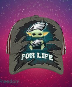 NFL Philadelphia Eagles Logo Design Baby Yoda For Life Gifts For Fans Full Over Print Cap