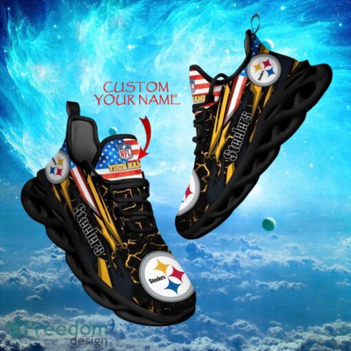 NFL Pittsburgh Steelers Design For Fans Loves Custom Your Name Max Soul Shoes Product Photo 1