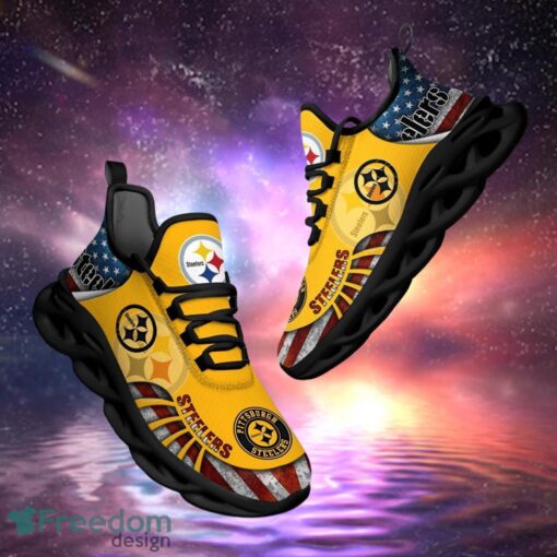 NFL Pittsburgh Steelers Design Logo & America Flag Gift For Fans Max Shoes Product Photo 1