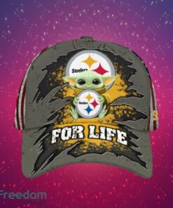 NFL Pittsburgh Steelers Logo Design Baby Yoda For Life Gifts For Fans Full Over Print Cap