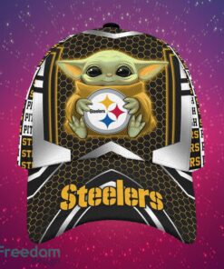 NFL Pittsburgh Steelers Logo Design Baby Yoda Gifts For Fans Full Over Print Cap