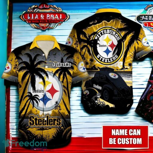 NFL Pittsburgh Steelers Logo Fans Love Aloha Hawaiian Shirt Full Over Print Product Photo 1