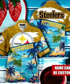 NFL Pittsburgh Steelers Logo Fans Love Custom Your Name Hawaiian Shirt Full Over Print