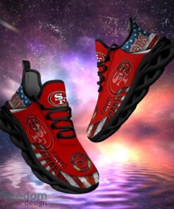 NFL San Francisco 49ers Design Logo & America Flag Gift For Fans Max Shoes