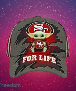 NFL San Francisco 49ers Logo Design Baby Yoda For Life Gifts For Fans Full Over Print Cap