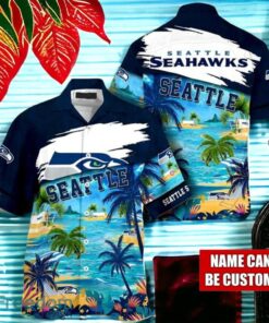 NFL Seattle Seahawks Logo Fans Love Custom Your Name Hawaiian Shirt Full Over Print