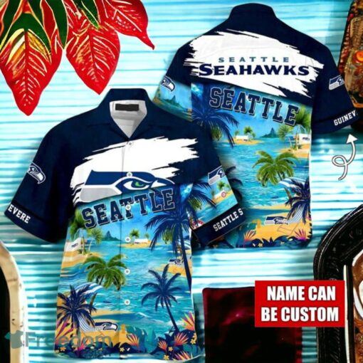 NFL Seattle Seahawks Logo Fans Love Custom Your Name Hawaiian Shirt Full Over Print Product Photo 1