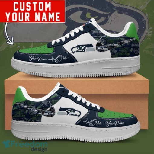 NFL Seattle Seahawks Personalized Name AF1 Air Force Sneakers For Men Women Product Photo 1