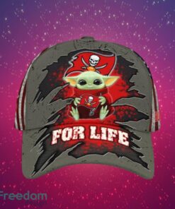 NFL Tampa Bay Buccaneers Logo Design Baby Yoda For Life Gifts For Fans Full Over Print Cap