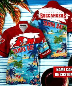 NFL Tampa Bay Buccaneers Logo Fans Love Custom Your Name Hawaiian Shirt Full Over Print