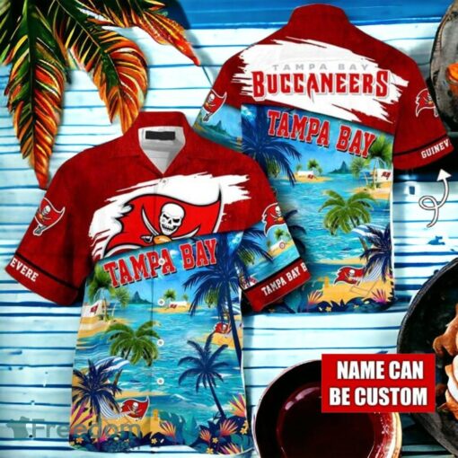 NFL Tampa Bay Buccaneers Logo Fans Love Custom Your Name Hawaiian Shirt Full Over Print Product Photo 1