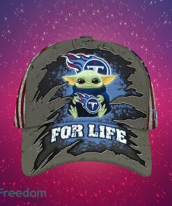 NFL Tennessee Titans Logo Design Baby Yoda For Life Gifts For Fans Full Over Print Cap