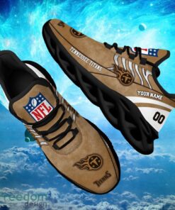 NFL Tennessee Titans Logo Design Background Brown Gift Shoes For Fans Custom Name And Number Max Shoes