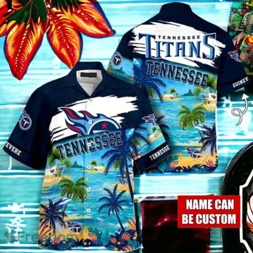 NFL Tennessee Titans Logo Fans Love Custom Your Name Hawaiian Shirt Full Over Print Product Photo 1