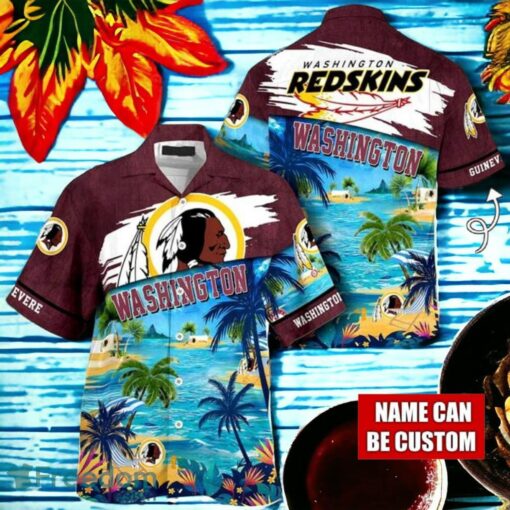 NFL Washington Redskins Logo Fans Love Custom Your Name Hawaiian Shirt Full Over Print Product Photo 1