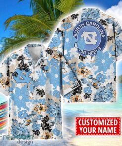 North Carolina Tar Heels Aloha 3D Hawaiian Shirt Flower Sport Team Beach Shirt Custom Name