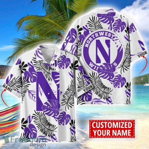 Northwestern Wildcats Aloha Hawaiian Shirt Custom Name Summer Gift Holiday Team Shirt Product Photo 1