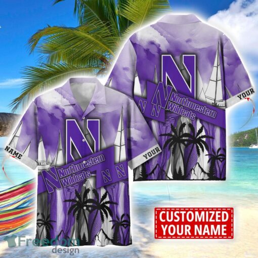 Northwestern Wildcats Hawaii Shirt Custom Name Sports Team Beach Shirt Product Photo 1