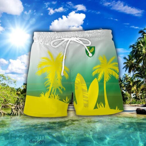 Norwich City Combo Hawaiian Shirt And Shorts Surfboards Coconut Custom Name For Fans Product Photo 2