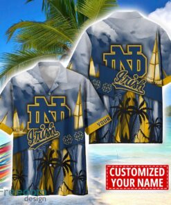 Notre Dame Fighting Irish Hawaii Shirt Custom Name Sports Team Beach Shirt