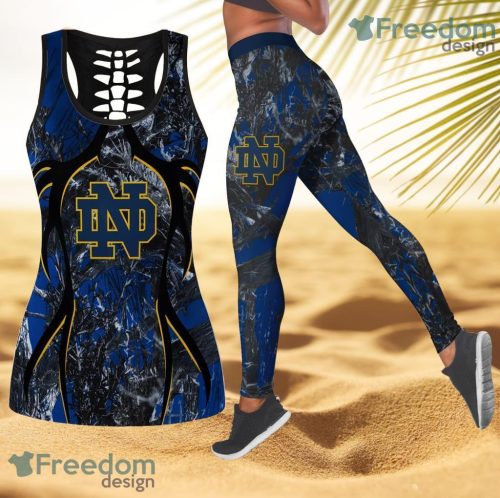 Notre Dame Fighting Irish NCAA Personalized Combo Hollow Tanktop And Leggings Gift For Women Product Photo 1