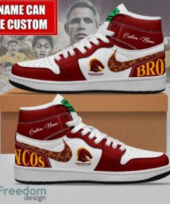 NRL Brisbane Broncos Custom Name Limited Air Jordan Hightop Shoes Men Women Gift