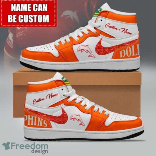 NRL Dolphins Custom Name Limited Air Jordan Hightop Shoes Men Women Gift Product Photo 1