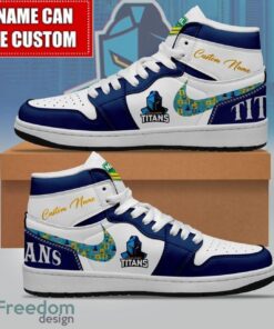 NRL Gold Coast Titans Custom Name Limited Air Jordan Hightop Shoes Men Women Gift