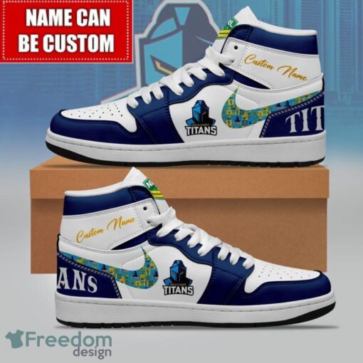 NRL Gold Coast Titans Custom Name Limited Air Jordan Hightop Shoes Men Women Gift Product Photo 1