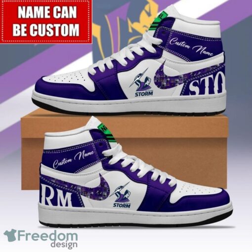 NRL Melbourne Storm Custom Name Limited Air Jordan Hightop Shoes Men Women Gift Product Photo 1