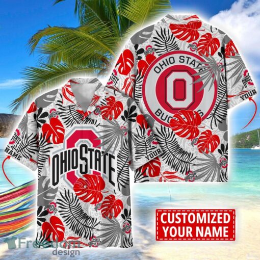 Ohio State Buckeyes Aloha Hawaiian Shirt Custom Name Summer Gift Holiday Team Shirt Product Photo 1