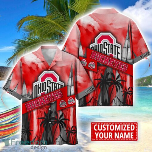 Ohio State Buckeyes Hawaii Shirt Custom Name Sports Team Beach Shirt Product Photo 1