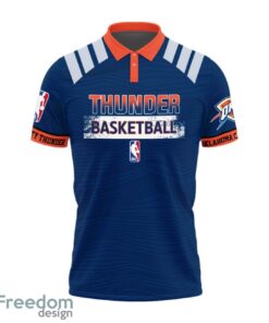 Oklahoma City Thunder Style NBA Basketball Team 3D Polo Shirt Product Photo 2