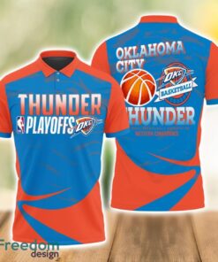 Oklahoma City Thunder Style NBA Basketball Team 3D Polo Shirt Sport Fans Gift