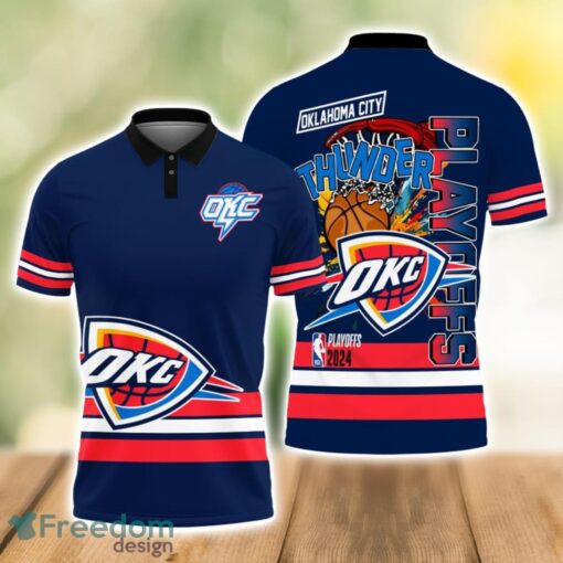 Oklahoma City Thunder Style NBA Basketball Team Black 3D Polo Shirt Special For Fans Product Photo 1