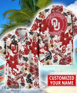 Oklahoma Sooners Aloha 3D Hawaiian Shirt Flower Sport Team Beach Shirt Custom Name