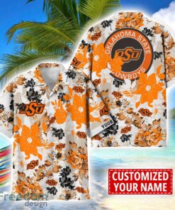 Oklahoma State Cowboys Aloha 3D Hawaiian Shirt Flower Sport Team Beach Shirt Custom Name