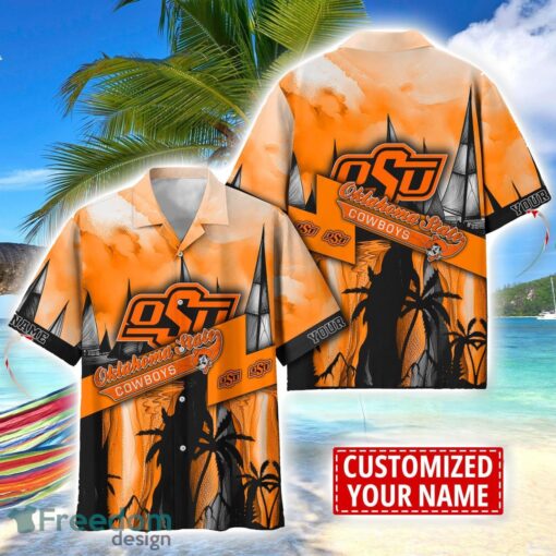 Oklahoma State Cowboys Hawaii Shirt Custom Name Sports Team Beach Shirt Product Photo 1