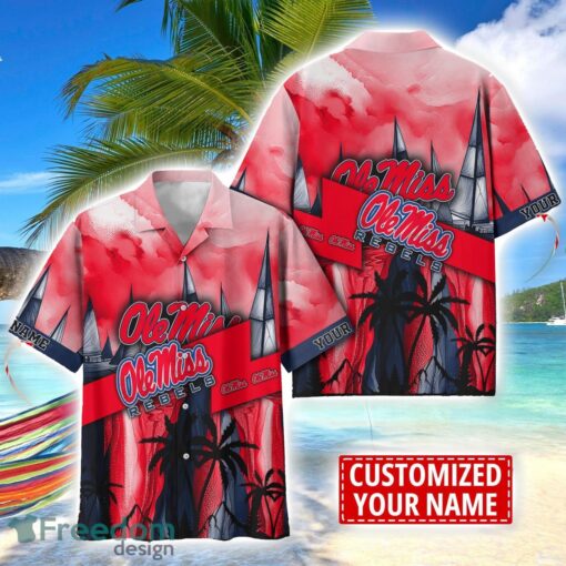 Ole Miss Rebels Hawaii Shirt Custom Name Sports Team Beach Shirt Product Photo 1