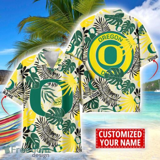 Oregon Ducks Aloha Hawaiian Shirt Custom Name Summer Gift Holiday Team Shirt Product Photo 1