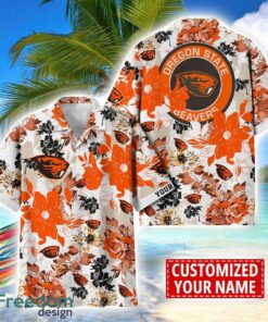 Oregon State Beavers Aloha 3D Hawaiian Shirt Flower Sport Team Beach Shirt Custom Name