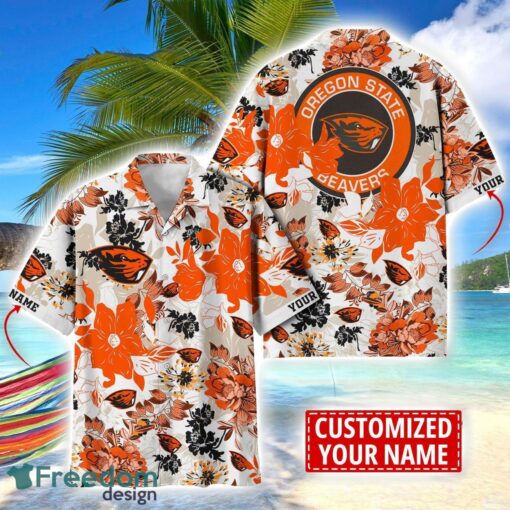 Oregon State Beavers Aloha 3D Hawaiian Shirt Flower Sport Team Beach Shirt Custom Name Product Photo 1