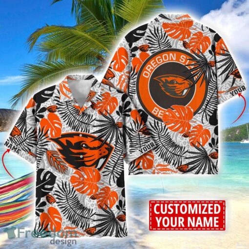 Oregon State Beavers Aloha Hawaiian Shirt Custom Name Summer Gift Holiday Team Shirt Product Photo 1